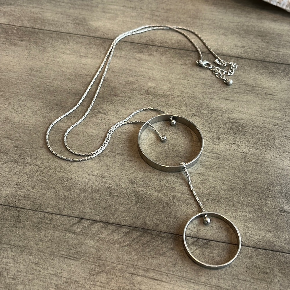 Silver long necklace